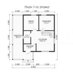 Планировка двухэтажного дома из бруса 8х8.5 - превью