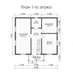 Планировка дома из бруса 7х8 с мансардой - превью