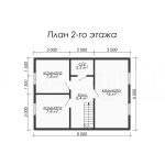 План второго этажа дома из бруса 7х8 с пятью спальнями - превью