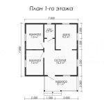 Планировка одноэтажного дома из бруса 7 на 7 - превью