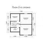План второго этажа каркасного дома 7 на 11 с пятью спальнями - превью