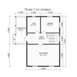 Планировка дома из бруса 6х9 с мансардой - превью