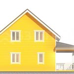 Проект каркасного дома 7 на 9.5 под ключ с двухскатной крышей - превью