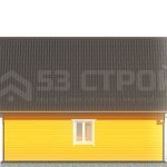 Проект каркасного дома 6 на 9 под ключ с двухскатной крышей - превью