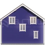 Проект дома из бруса 8 на 8 под ключ с двухскатной крышей - превью