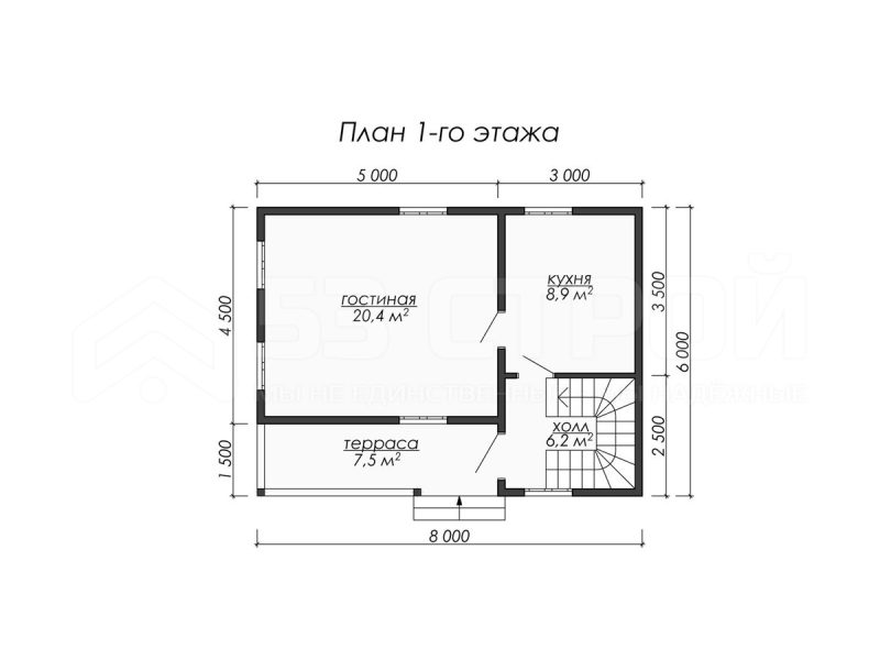 Планировка двухэтажного каркасного дома 6на8