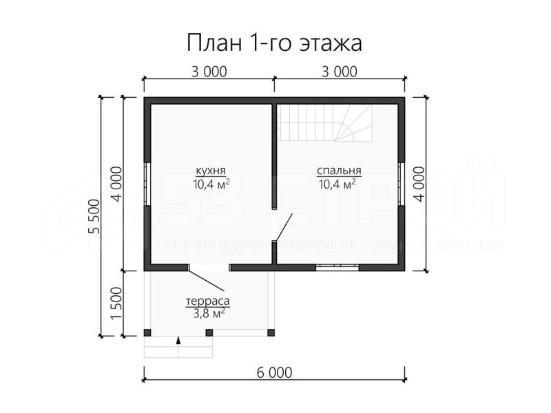 Планировка дома из бруса 6х4 с мансардой