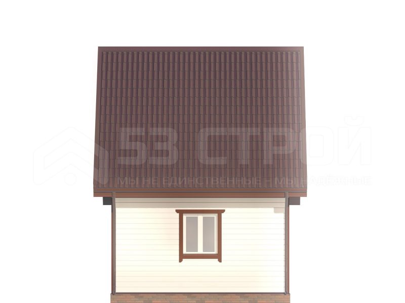 Проект дома из бруса 5х6 под ключ с двухскатной крышей