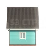 Проект каркасного дома 5 на 6 под ключ с двухскатной крышей - превью
