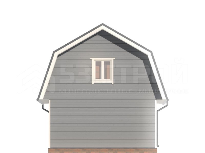 Проект дома из бруса 6 на 6 под ключ с ломаной крышей