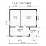 Планировка дома из бруса 6х6 с мансардой - превью