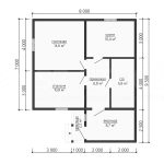 Планировка одноэтажного дома из бруса 8 на 9.5 - превью