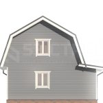 Проект каркасного дома 6 на 7.5 под ключ с ломаной крышей - превью