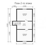 План второго этажа дома из бруса 6х8 с тремя спальнями - превью