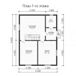 Планировка дома из бруса 6х8 с мансардой - превью