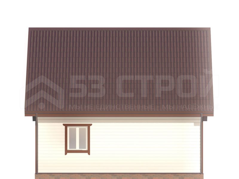 Проект дома из бруса 6 на 8 под ключ с двухскатной крышей
