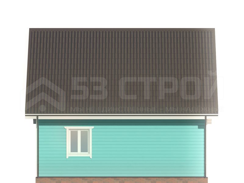 Проект каркасного дома 6 на 8 под ключ с двухскатной крышей