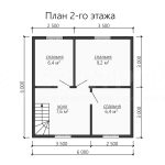 План второго этажа дома из бруса 6х8.5 с тремя спальнями - превью