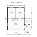 Планировка дома из бруса 8х8 с мансардой - превью