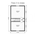 План второго этажа каркасного дома 8 на 8 с тремя спальнями - превью