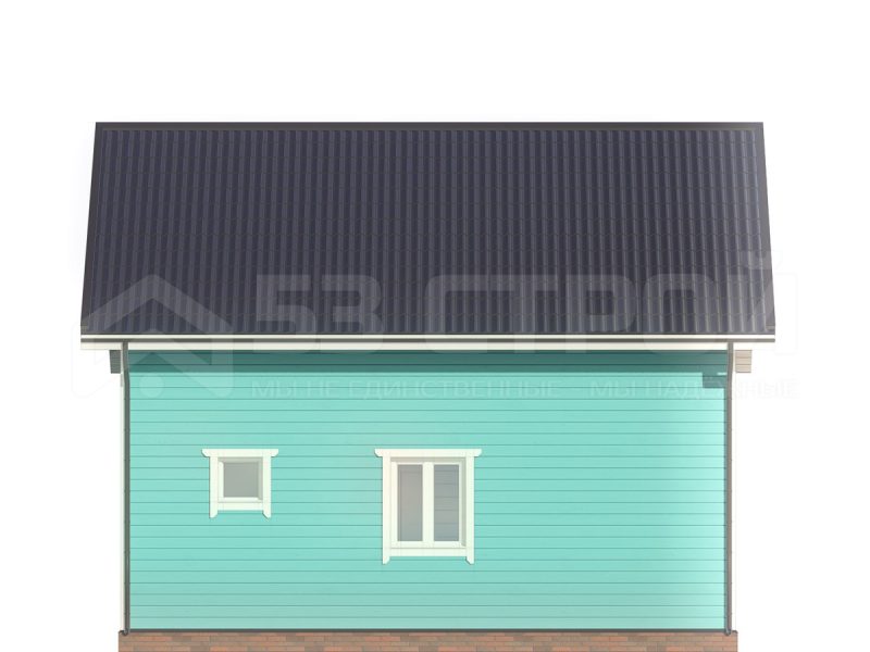 Проект каркасного дома 6 на 8 под ключ с двухскатной крышей