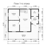 Планировка дома из бруса 8х8 с мансардой - превью