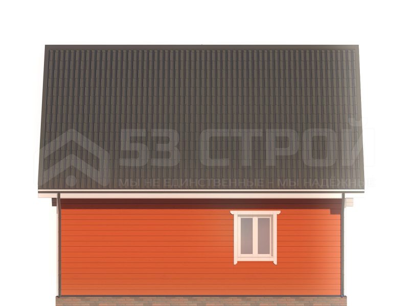Проект дома из бруса 8 на 7.5 под ключ с двухскатной крышей