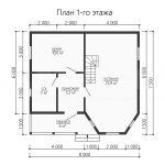 Планировка дома из бруса 8х7.5 с мансардой - превью
