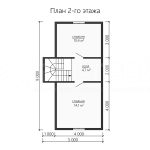 План второго этажа дома из бруса 9 на 8.5 с тремя спальнями - превью