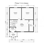 Планировка дома из бруса 7.5х7.5 с мансардой - превью