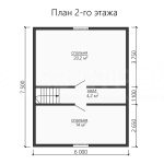 План второго этажа каркасного дома 7.5 на 7.5 с четырьмя спальнями - превью