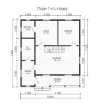 Планировка дома из бруса 8х9 с мансардой - превью