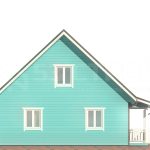 Проект каркасного дома 8 на 8.5 под ключ с двухскатной крышей - превью
