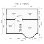 План второго этажа дома из бруса 8 на 9 с пятью спальнями - превью
