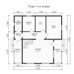 Планировка дома из бруса 9х9 с мансардой - превью