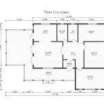 Планировка одноэтажного дома из бруса 16.5 на 11 - превью