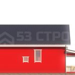 Проект дома из бруса 7.5 на 12 под ключ с двухскатной крышей - превью