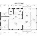 Планировка двухэтажного дома из бруса 9х15.5 - превью