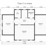 План второго этажа дома из бруса 9х15.5 с четырьмя спальнями - превью