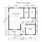 Планировка двухэтажного дома из бруса 8 на 8 - превью